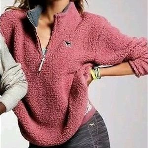 VS PINK Sherpa quarter length pullover